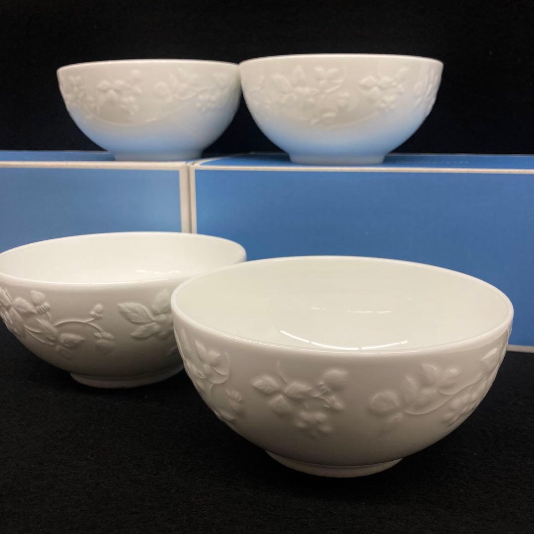  ワイルドストロベリーホワイト 14.5cm ボウル4個セット⭐︎