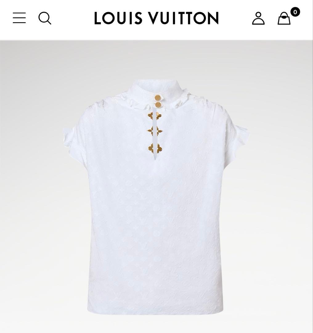 新品未使用 LOUIS VUITTON モノグラム フリル ブラウス ホワイト