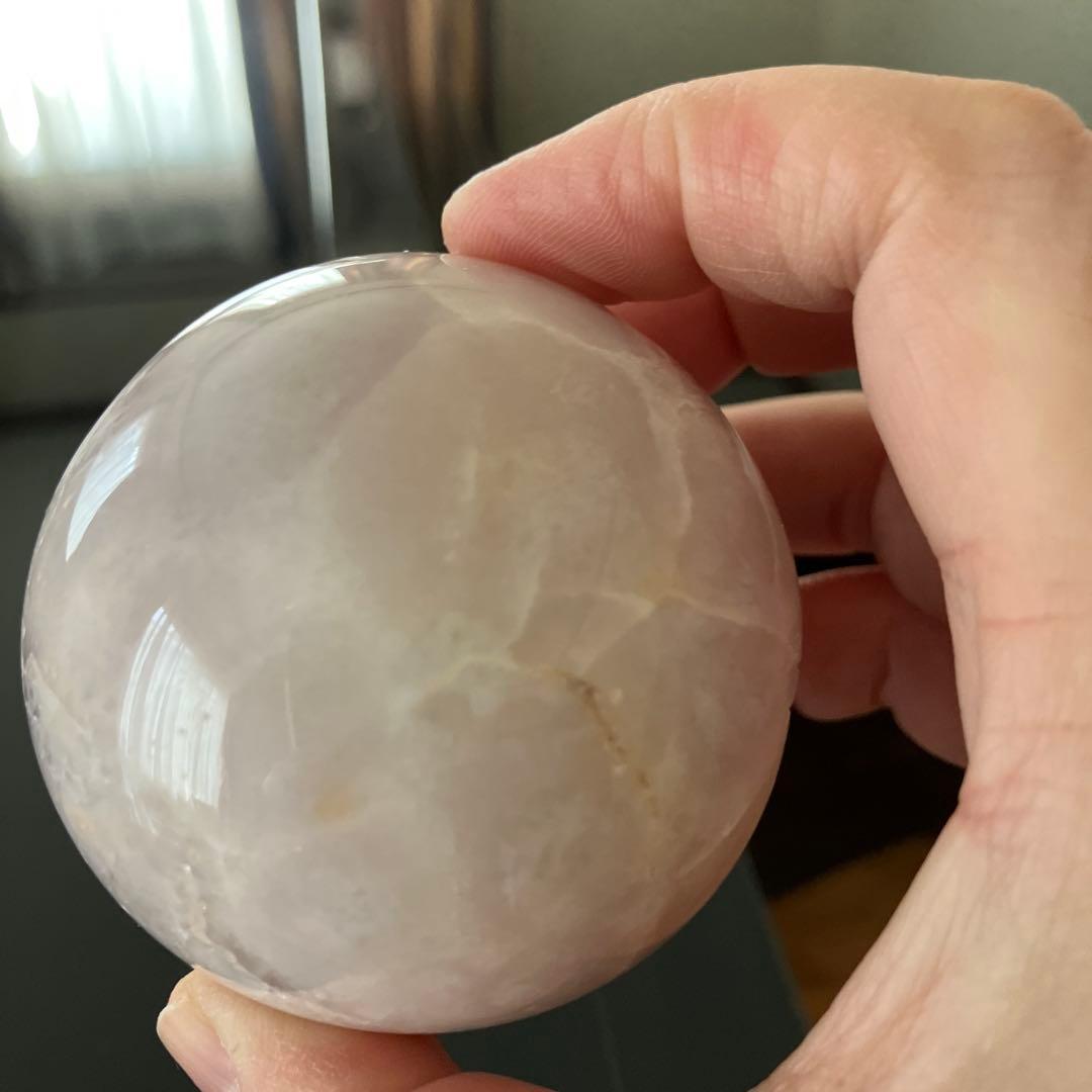 コレクションに！ピンクアメジスト　スフィア　天然石置物　D167