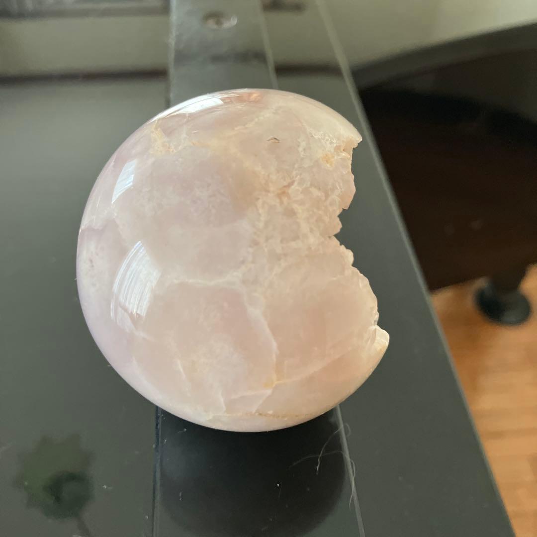 コレクションに！ピンクアメジスト　スフィア　天然石置物　D167
