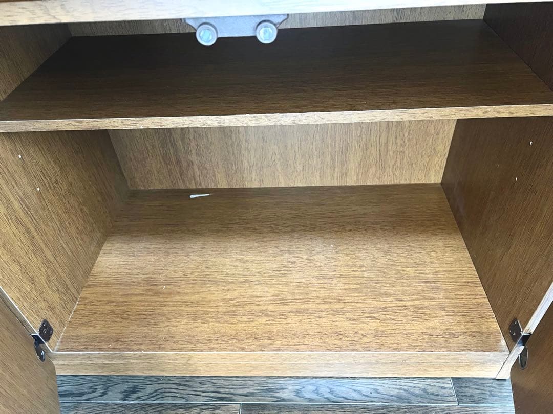 【匿名配送】木製キッチンカウンター 引き出し・スライド・コンセント・キャスター付