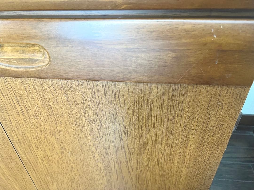 【匿名配送】木製キッチンカウンター 引き出し・スライド・コンセント・キャスター付