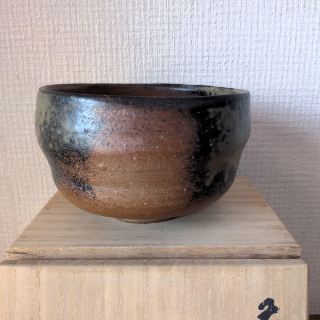 【名工・小西陶古】備前焼 抹茶茶碗 茶盌 共箱　　ｂ0121