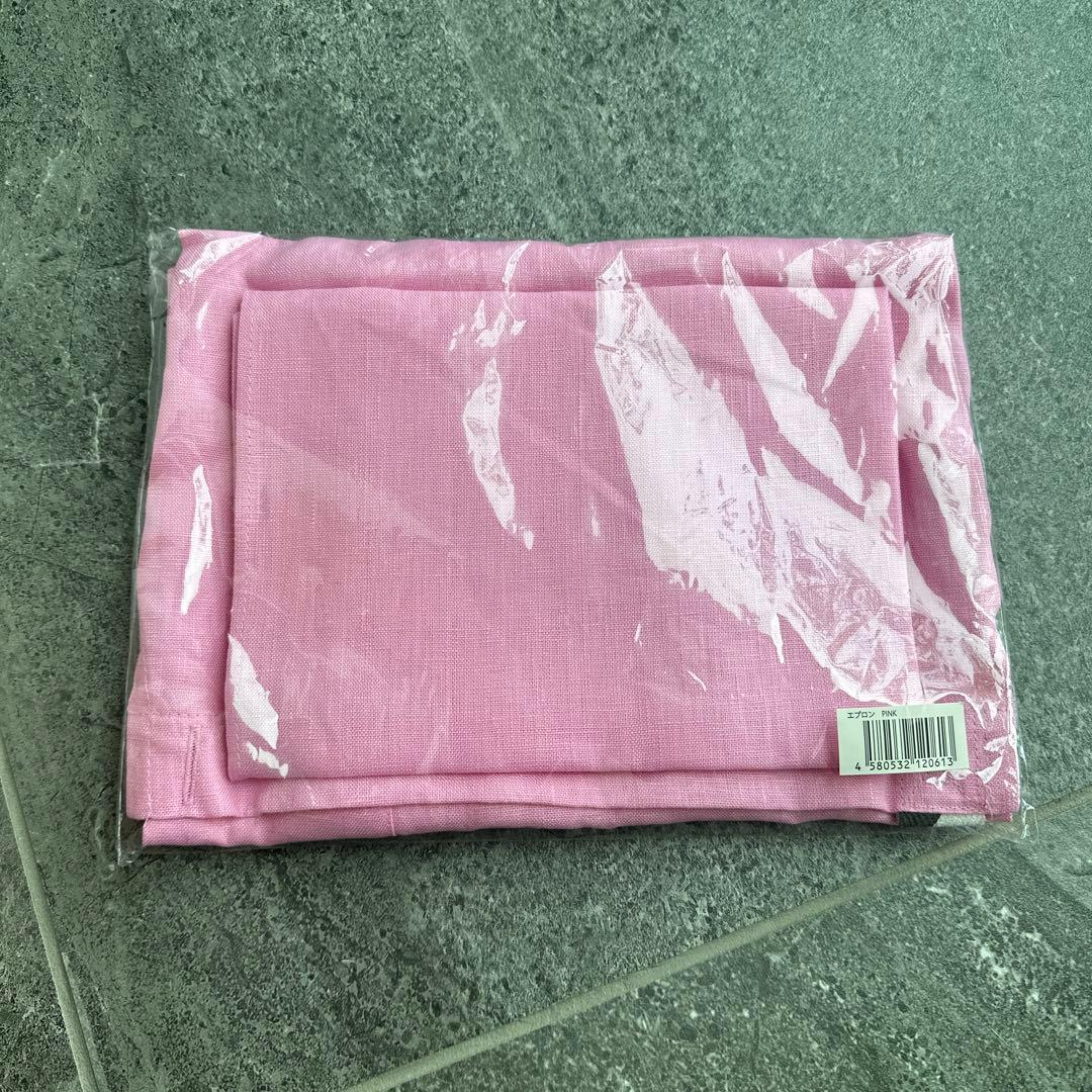 タキマキ　エプロン　ピンク　キッチンクロス付き