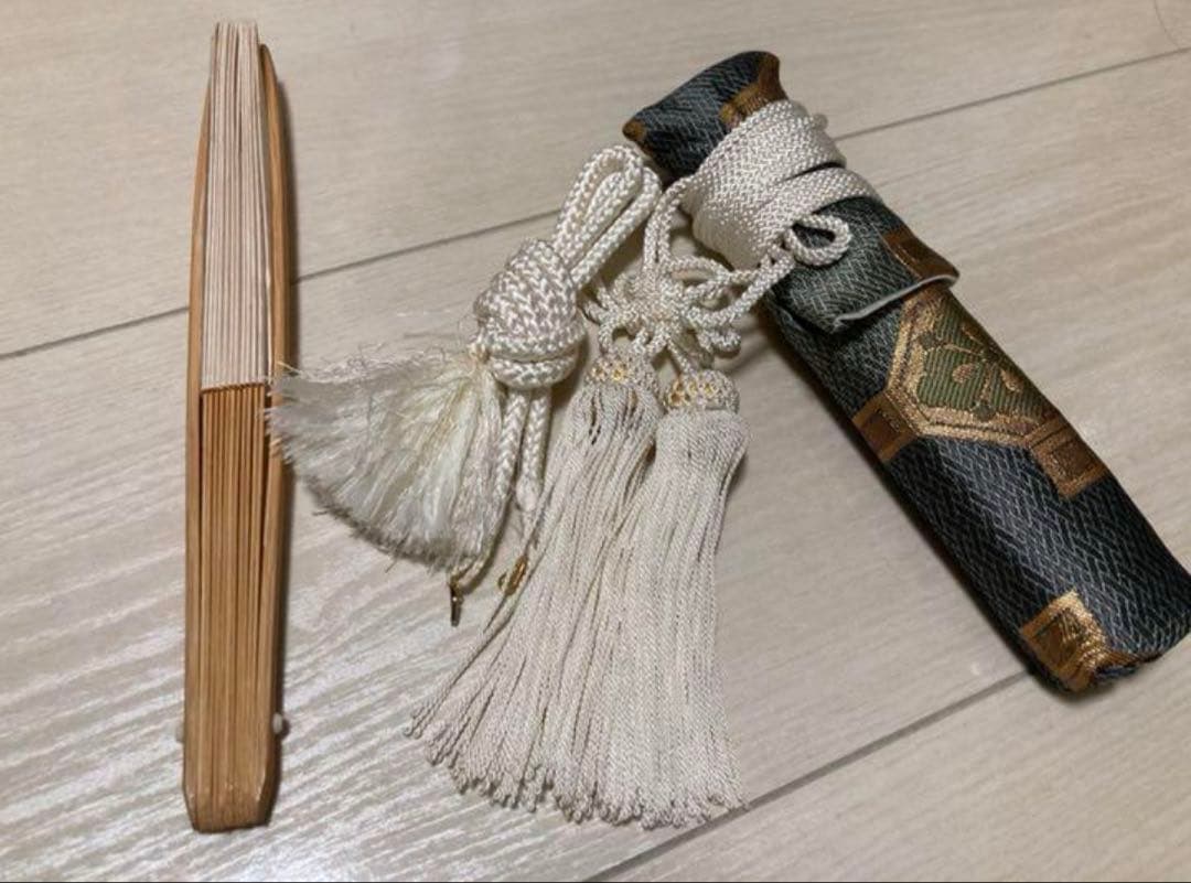 虎刺繍の青色着物 扇子付き　七五三