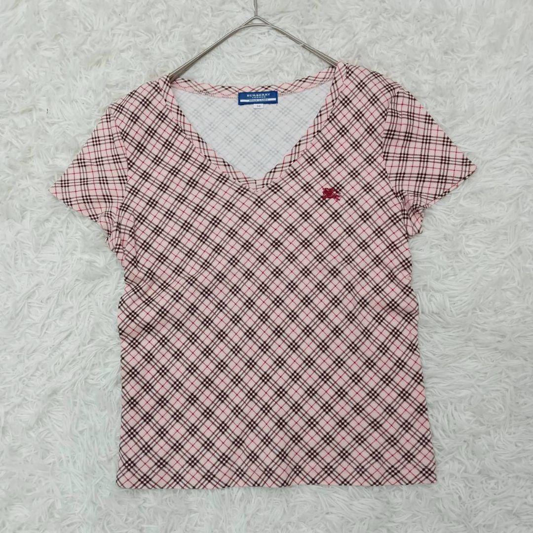 『バーバリーブルーレーベル』 (M) ノバチェックTシャツ 半袖カットソー