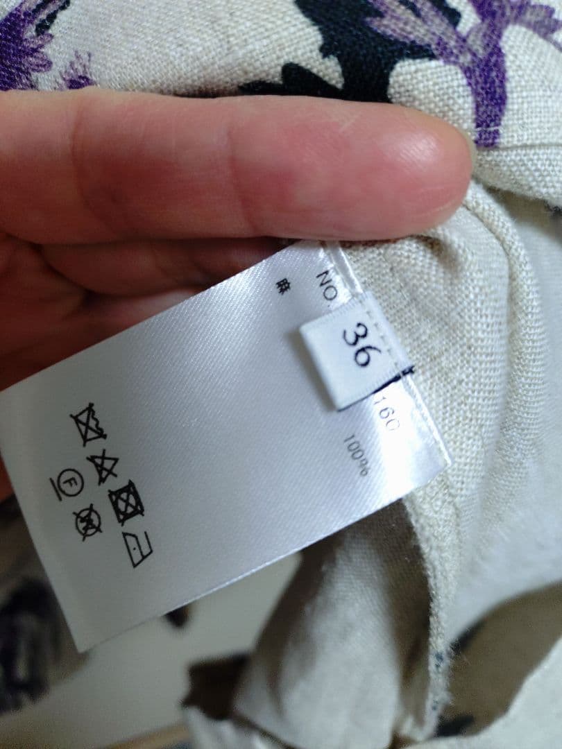 ✿　専用☆エブール　ebure　ナチュラルリネンフラワータックスカート