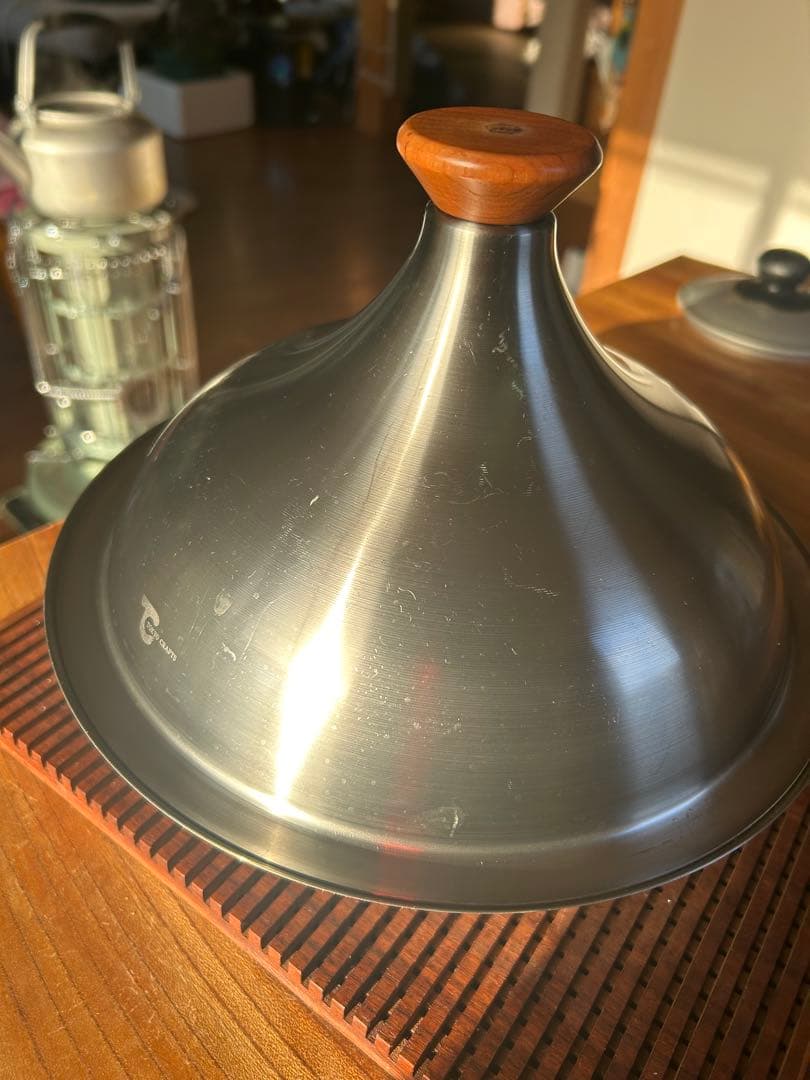 ステンレス製タジン鍋 木製ノブ付き　TOKYOクラフト