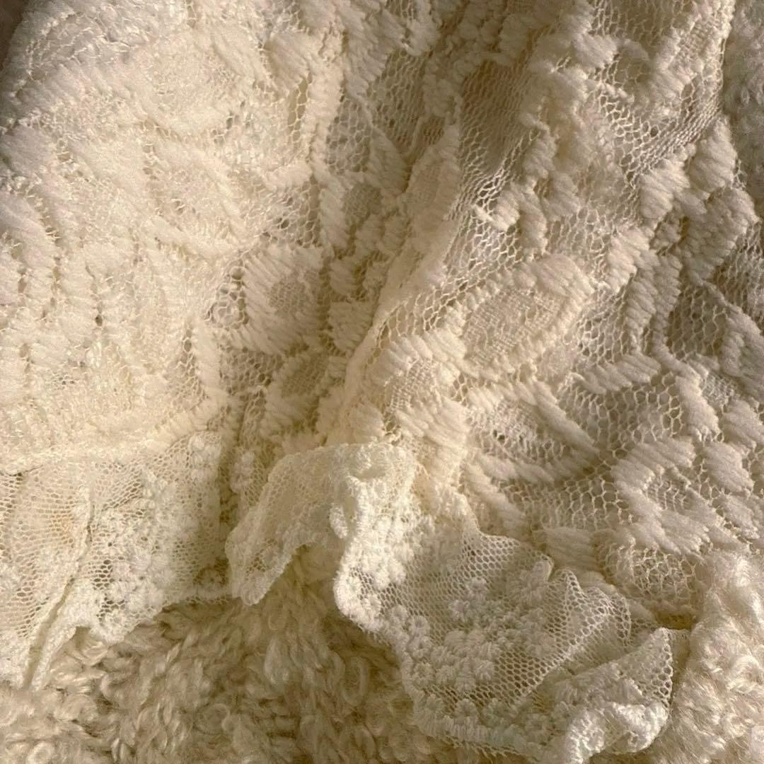 リズリサLIZ LISA ボーダー ニット レース リボン ボリューム袖 タグ付