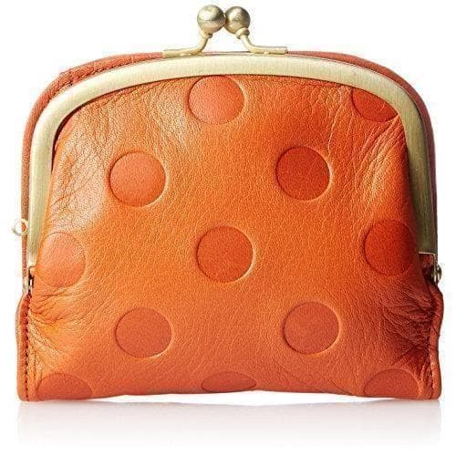 新品　レディース　お財布　コンパクト　がま口　オレンジ　水玉　ドット　ズッケロ