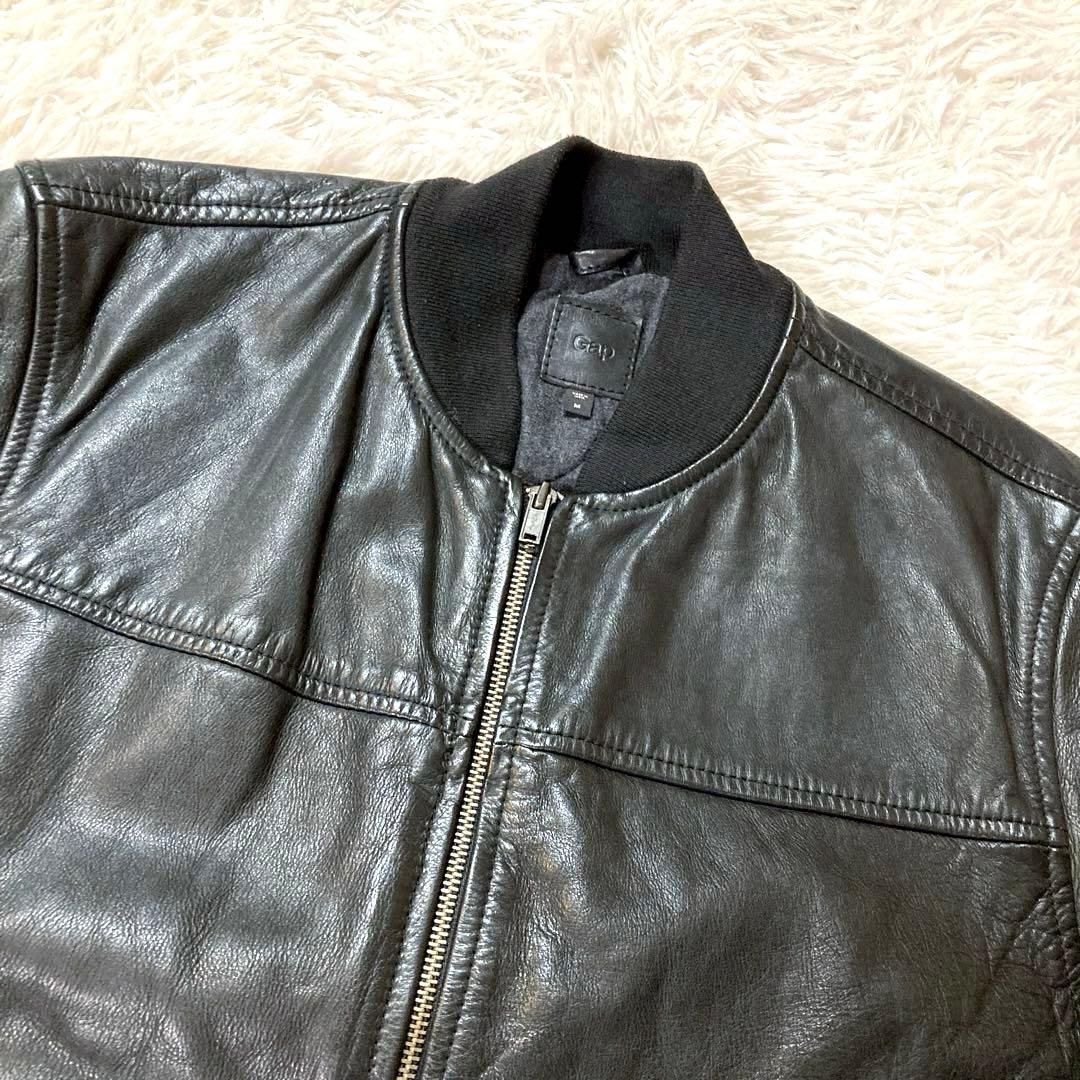 【OLD GAP】 カウレザー MA-1 人気ブラック　 L相当サイズ