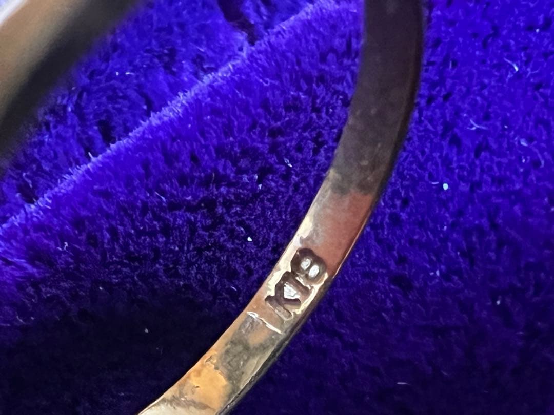 K18刻印 シェルカメオ ゴールドリング 指輪　アンティーク