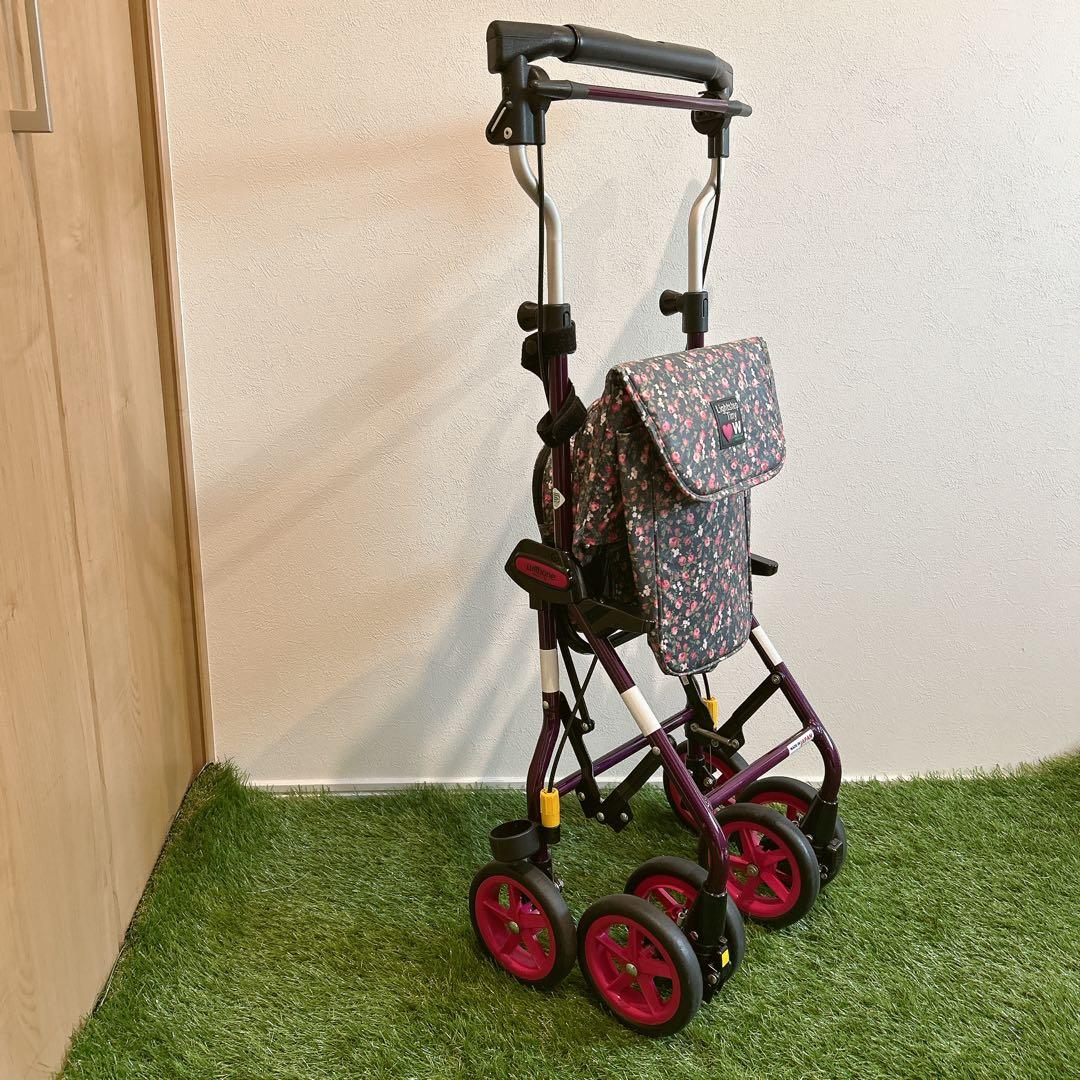 シルバーカー withone タイニーW 花柄 多少の傷あり 良品　紫　ピンク