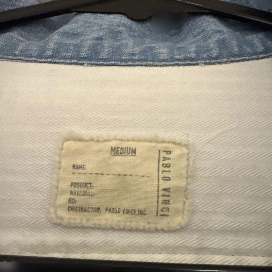 PABLO VINCI Chambray zip shirt Mサイズ 美品