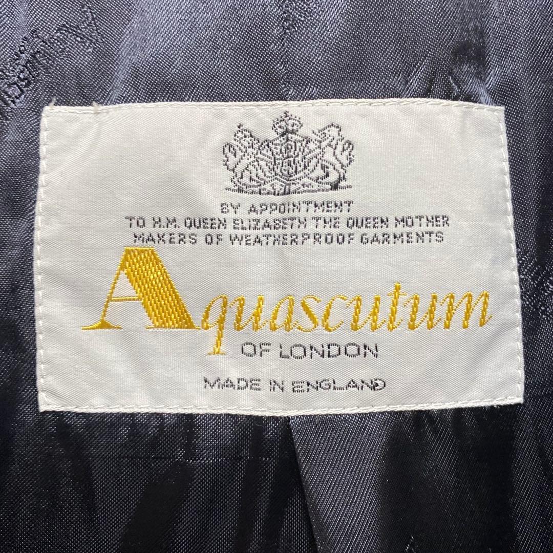 Aquascutum ロングコート ダブル ポケット付き 裏地付き ゆったり