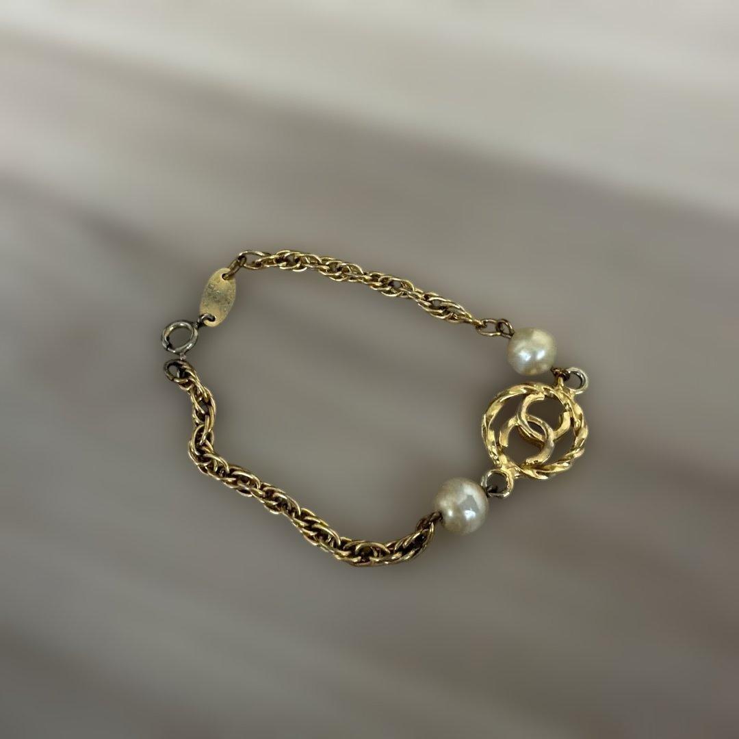 値下げ⚠️CHANEL ゴールド パール ブレスレット