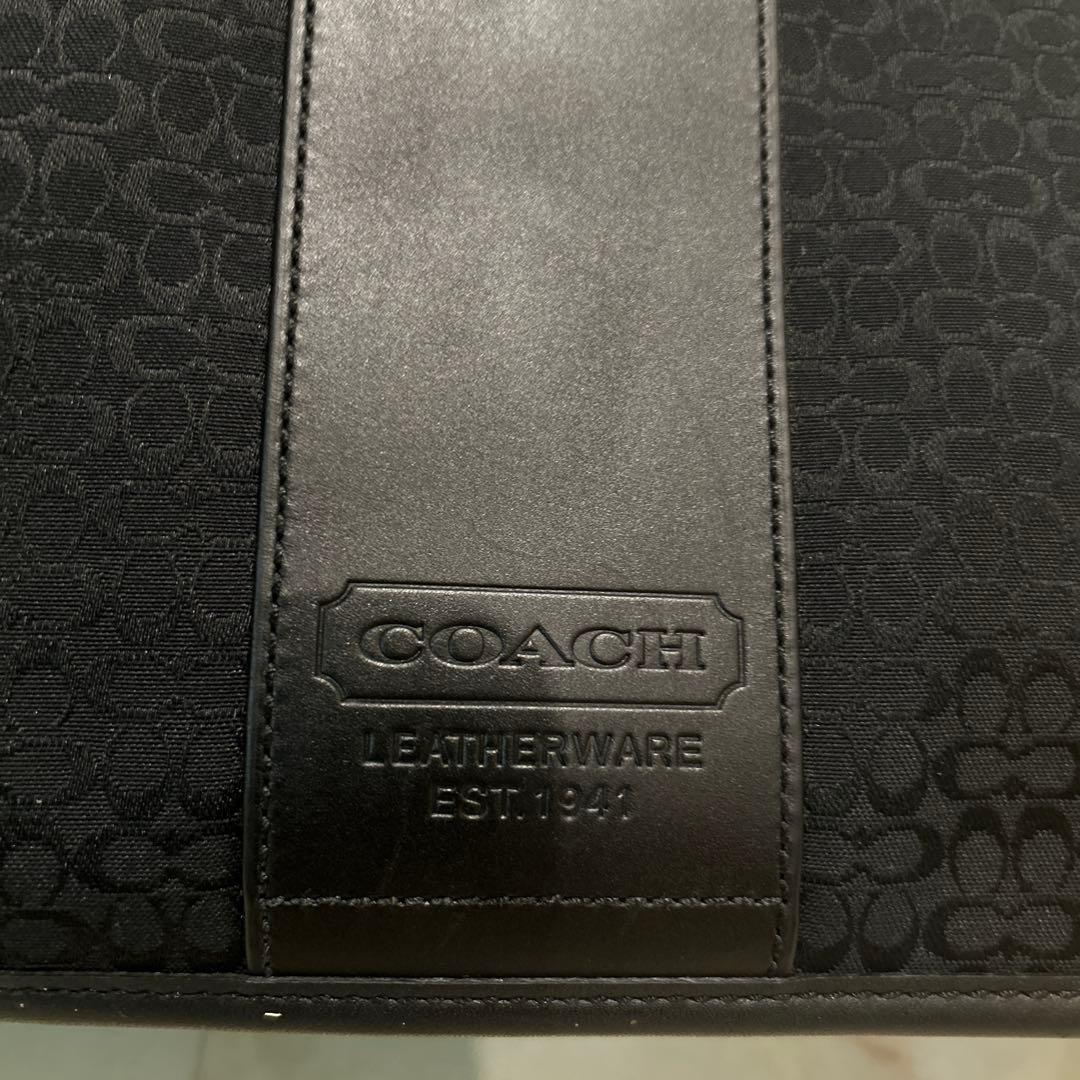 【極美品✨】コーチ キャンバス レザー ショルダーバッグ シグネチャー 黒