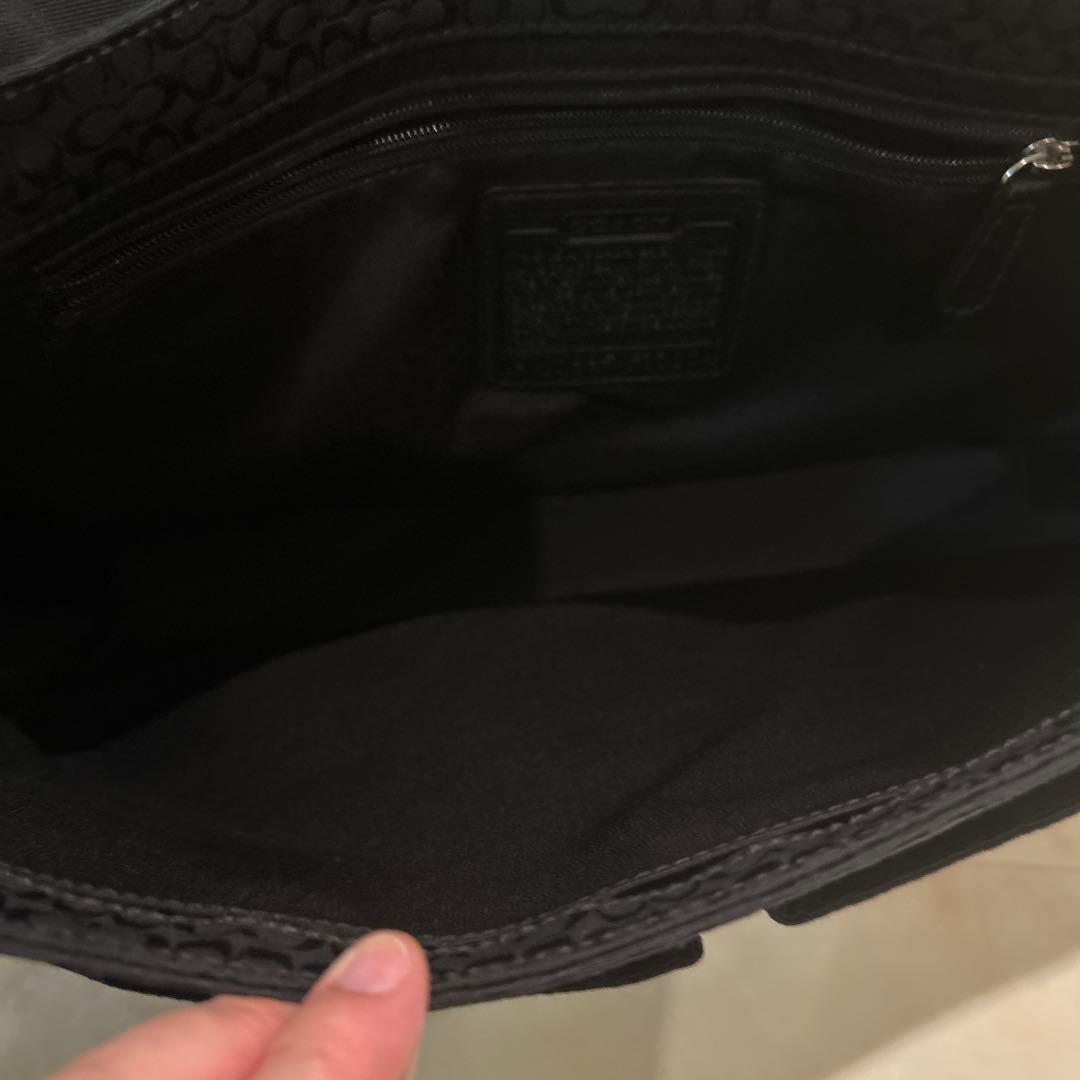 【極美品✨】コーチ キャンバス レザー ショルダーバッグ シグネチャー 黒