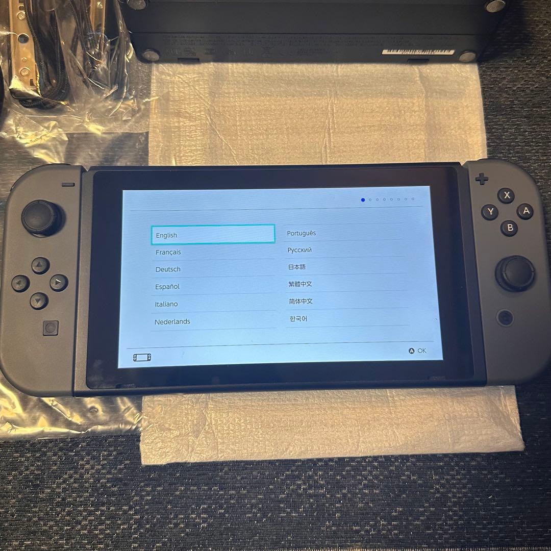 ニンテンドースイッチ本体 Joy-Conグレー 箱付 動作確認済　Switch