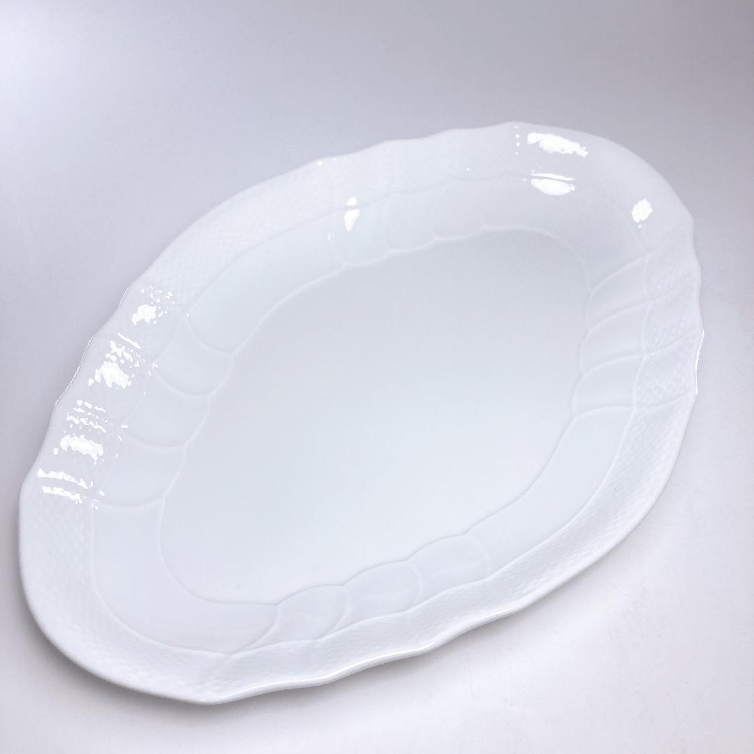 【未使用】リチャードジノリ ベッキオホワイト ヒシガタディッシュ 2枚　オーバル