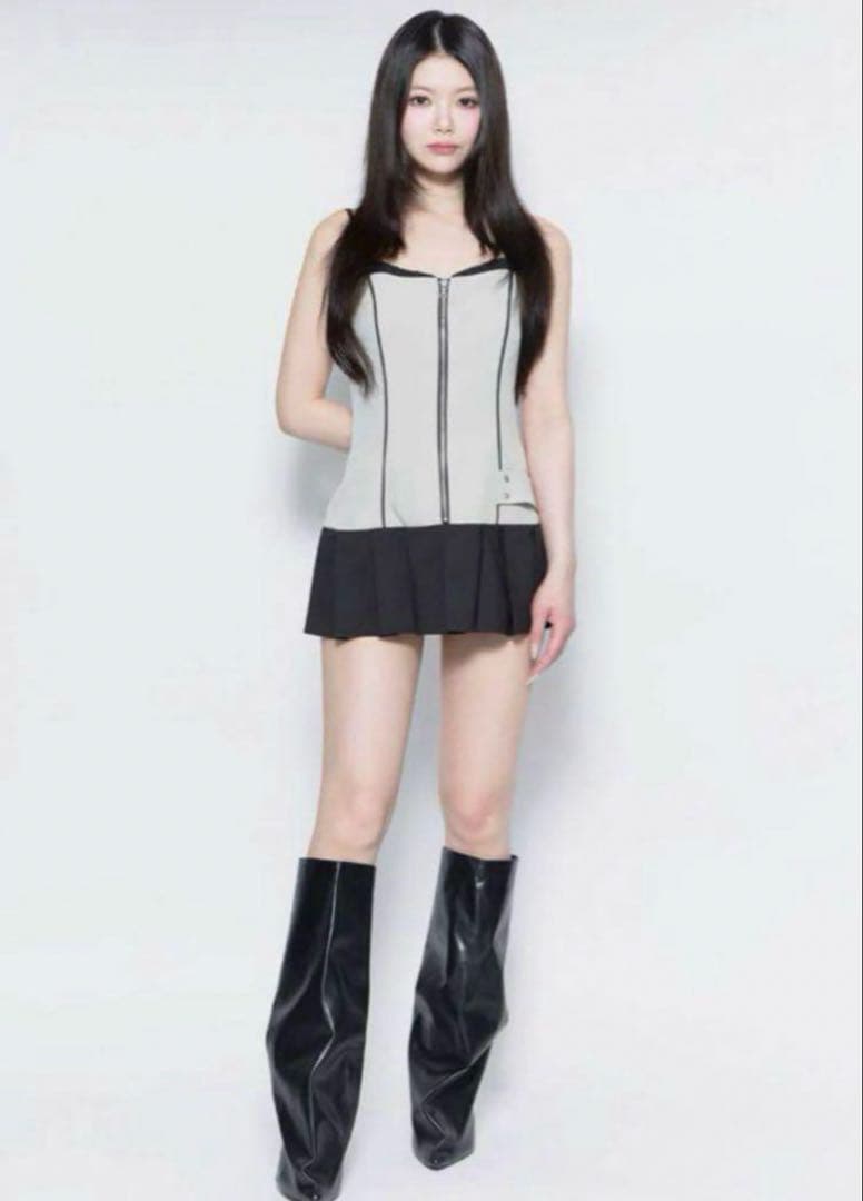 m♡ theredthread S ribbon dress pleats