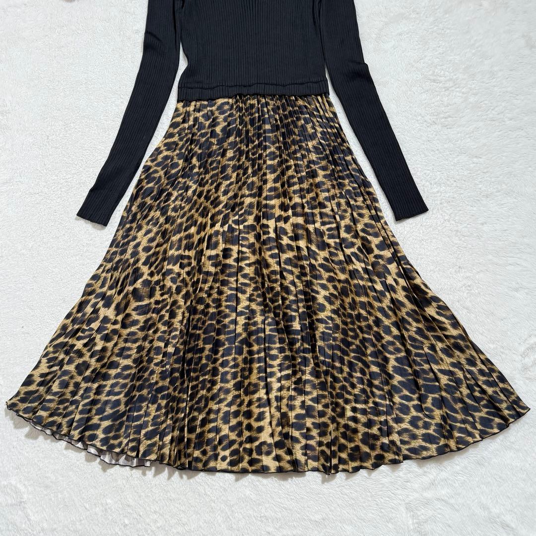 美品　マックスマーラ　 ニットワンピース ドッキング プリーツ　マキシ丈