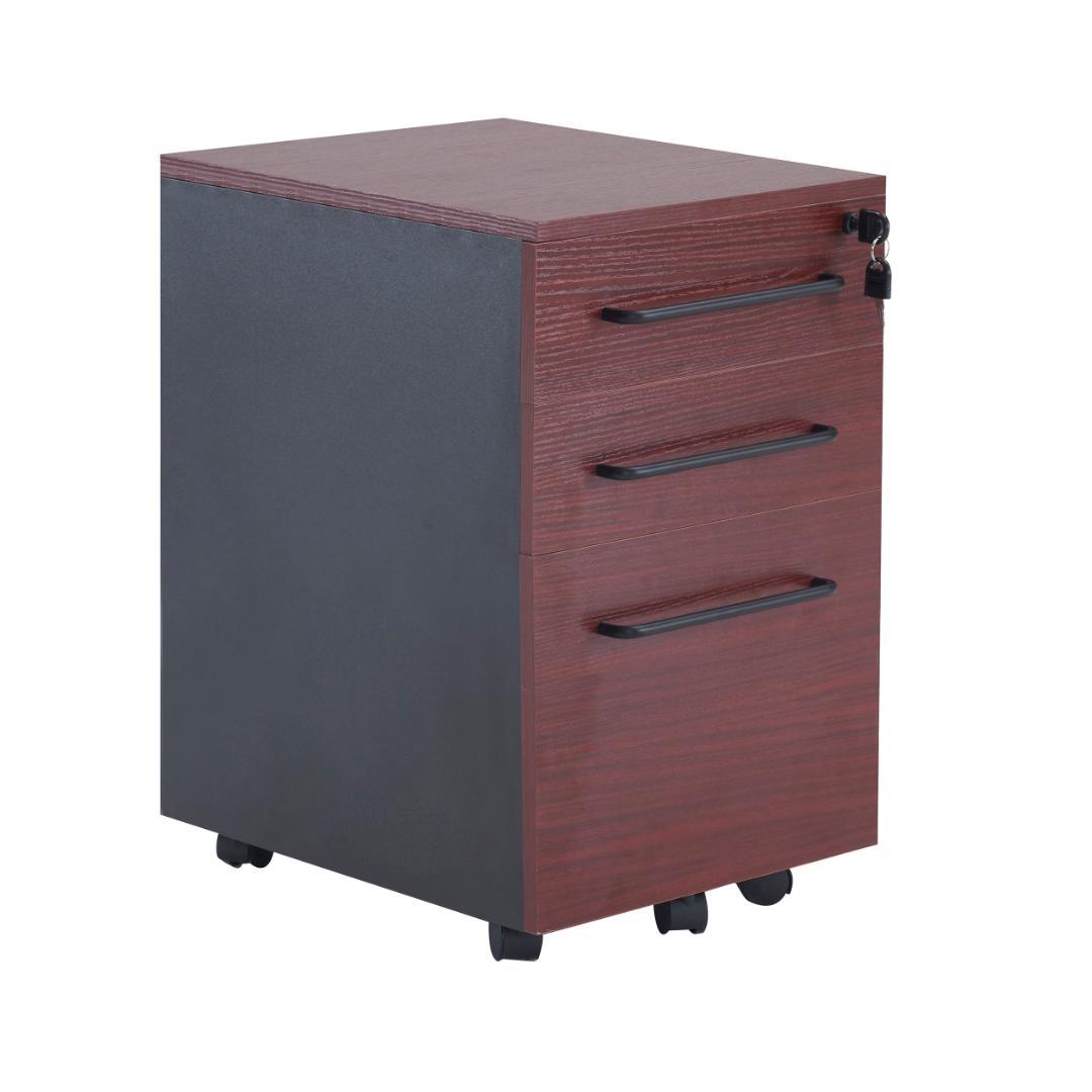 デスクワゴン サイドワゴン ラック 鍵付き キャスター付き 脇机 引き出し3段