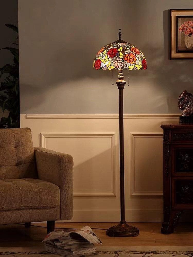 ビンテージ風 ステンドグラス フロアスタンド 高さ160cm