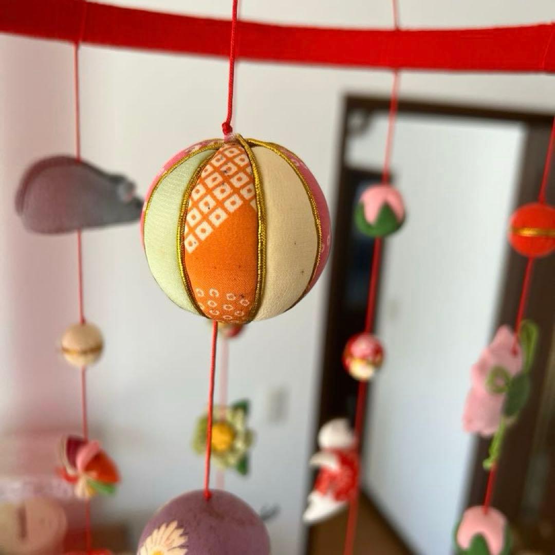 吊るし雛 特大 十二支縁起輪飾り 縮緬 雛人形 ひな祭り