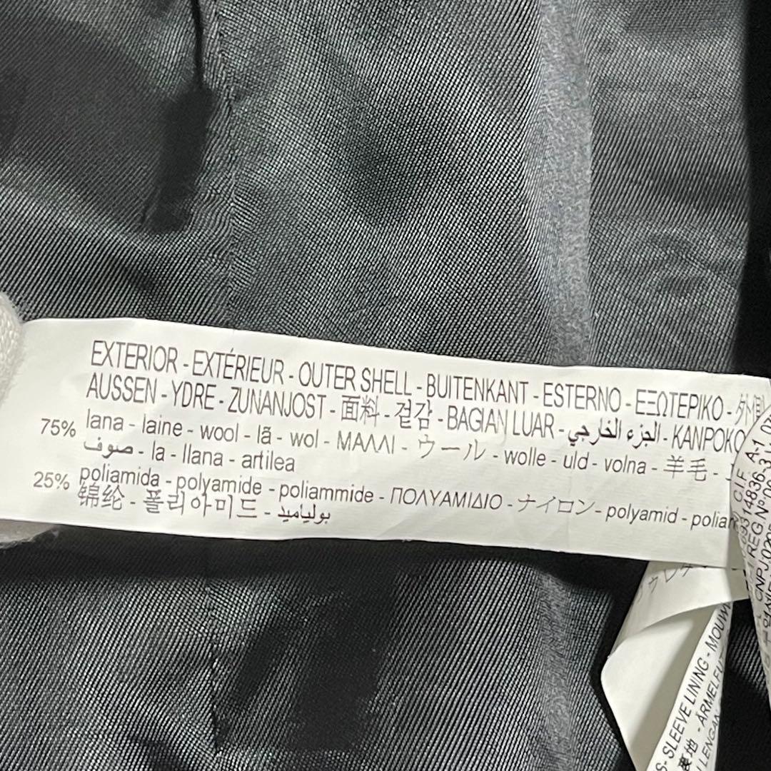 【美品】ZARA ダブルブレスト ウールコート マキシ丈 マンテコ生地 黒 L