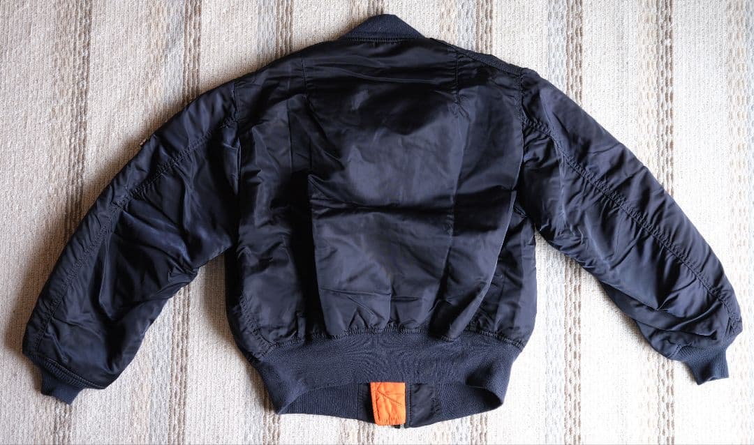 【USA製】90s ALPHA社製　MA-1 フライトジャケット ネイビー　L