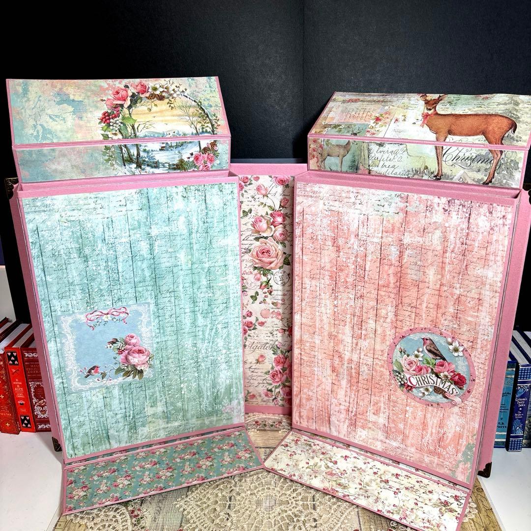 ４６７スタンペリア PINK CHRISTMASおすそ分けブック型収納ボックス