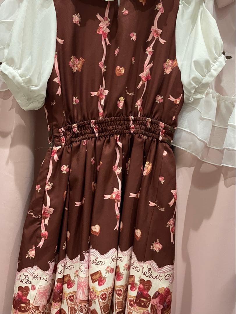 LIZLISA チョコレート柄 ブラウン ワンピース
