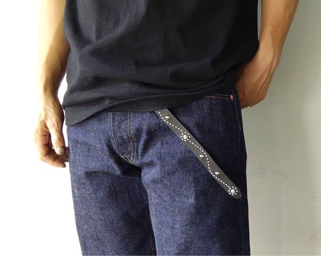 フルスタッズナローベルト18mm幅　グリーンターコイズフラワー htcナロー好き