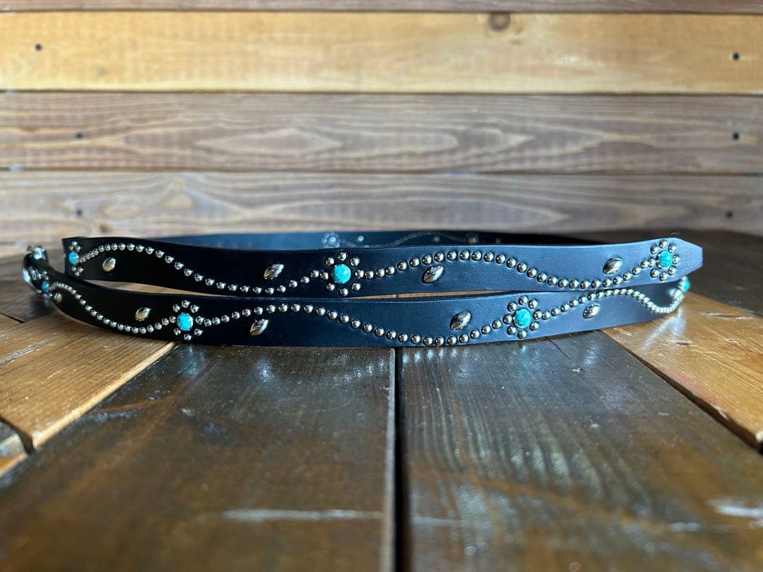 フルスタッズナローベルト18mm幅　グリーンターコイズフラワー htcナロー好き