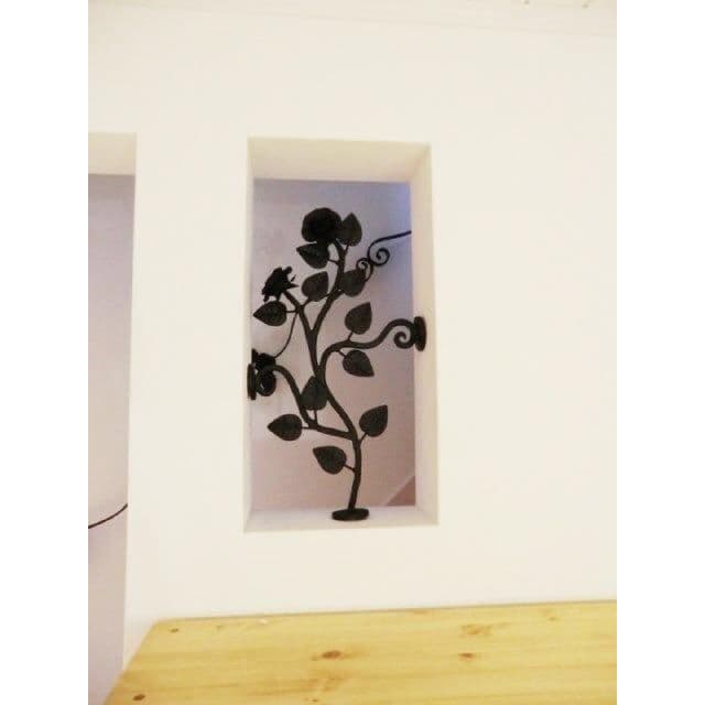 アイアン薔薇 フィックスフェンス/鉄製スリット/バラ門柱内側面格子外壁装飾