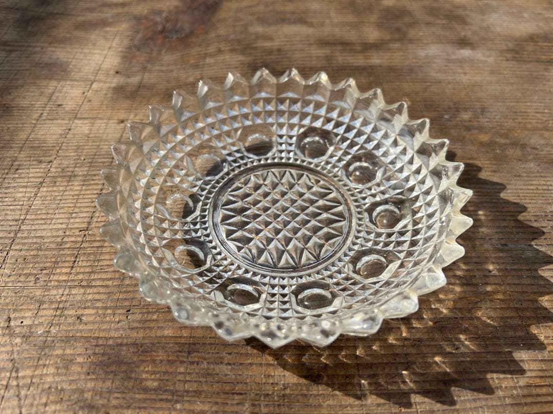 【O-1114】ガラス食器 プレスガラス 昭和レトロ 大正