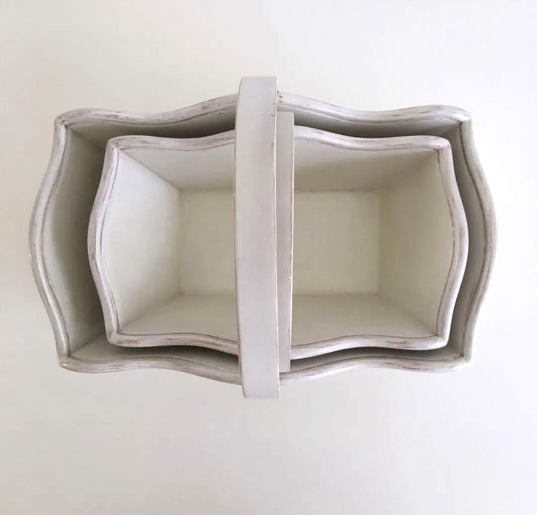 木製バスケット(大小2個セット)