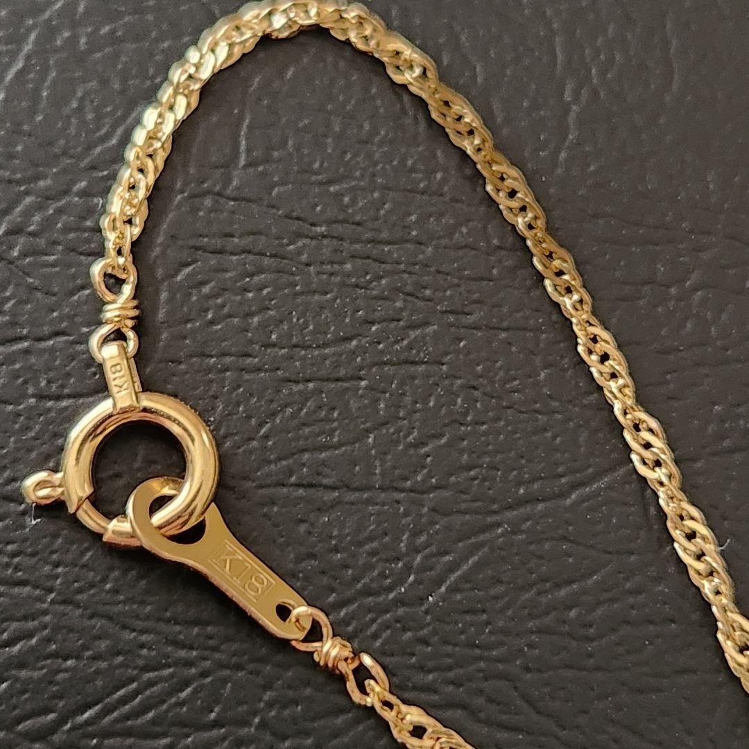 【アイリ】18金 ブレスレット 編込み チェーン 17cm