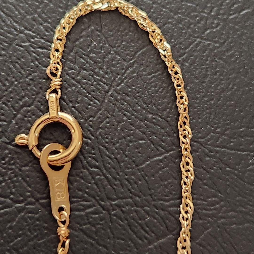 【アイリ】18金 ブレスレット 編込み チェーン 17cm