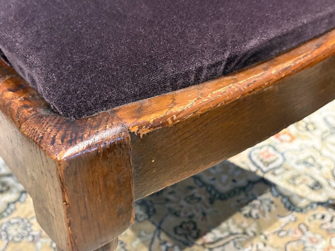 アンティークチェア ローチェア パープル ファブリック ヴィンテージ IZ