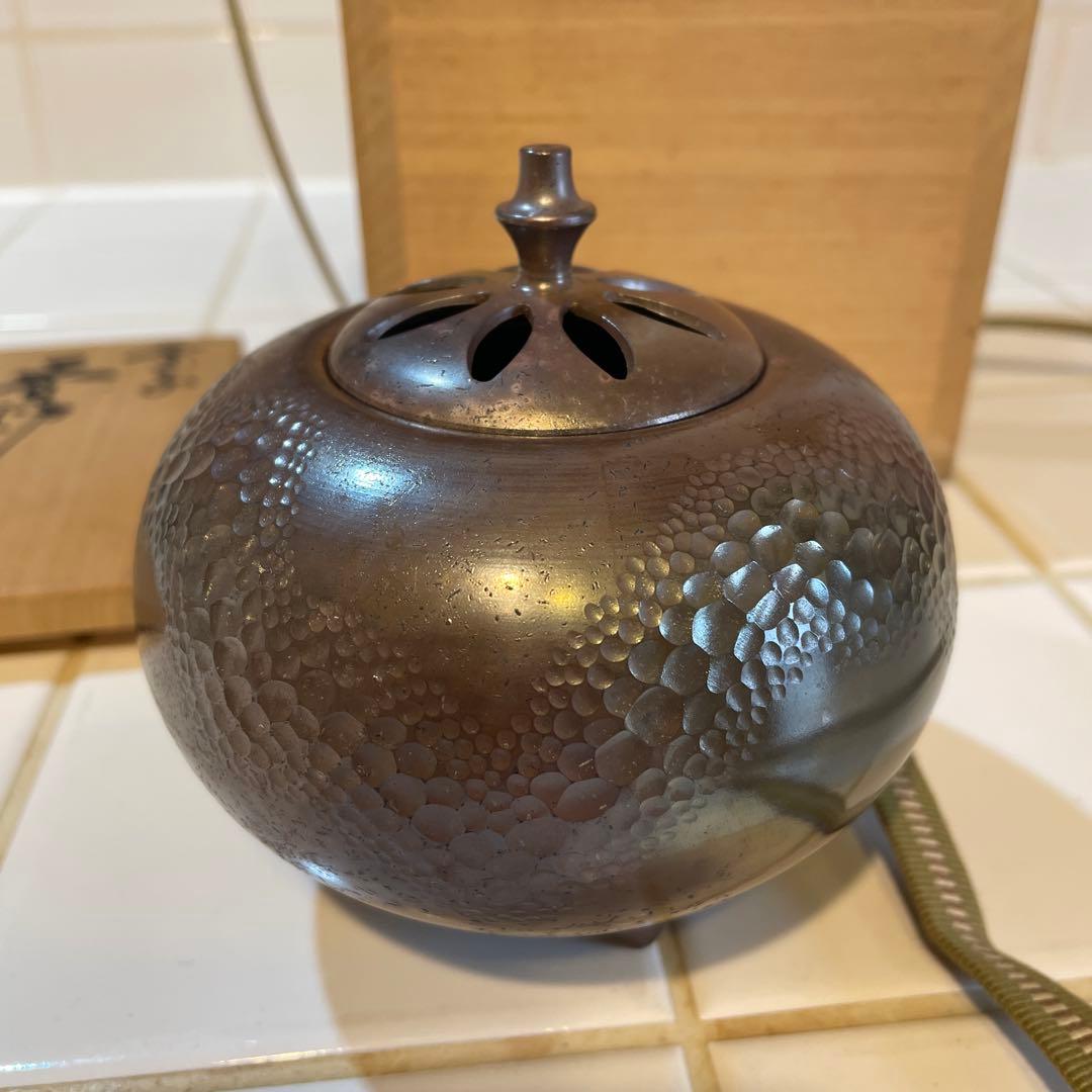 常滑焼　名工　小西洋平作　窯変練込　香道具　香炉　共箱　伝統工芸