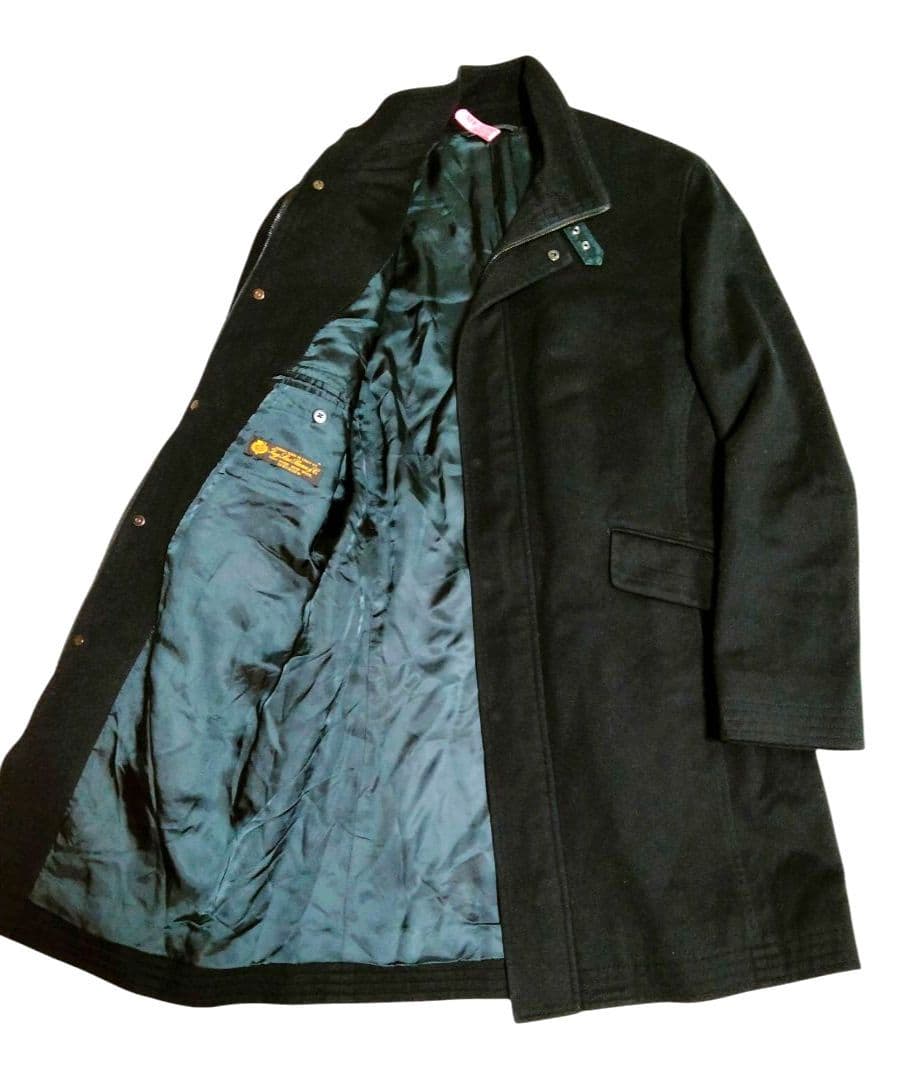 D'URBAN ロロピアーナ DOESKIN スタンドカラーコート L黒