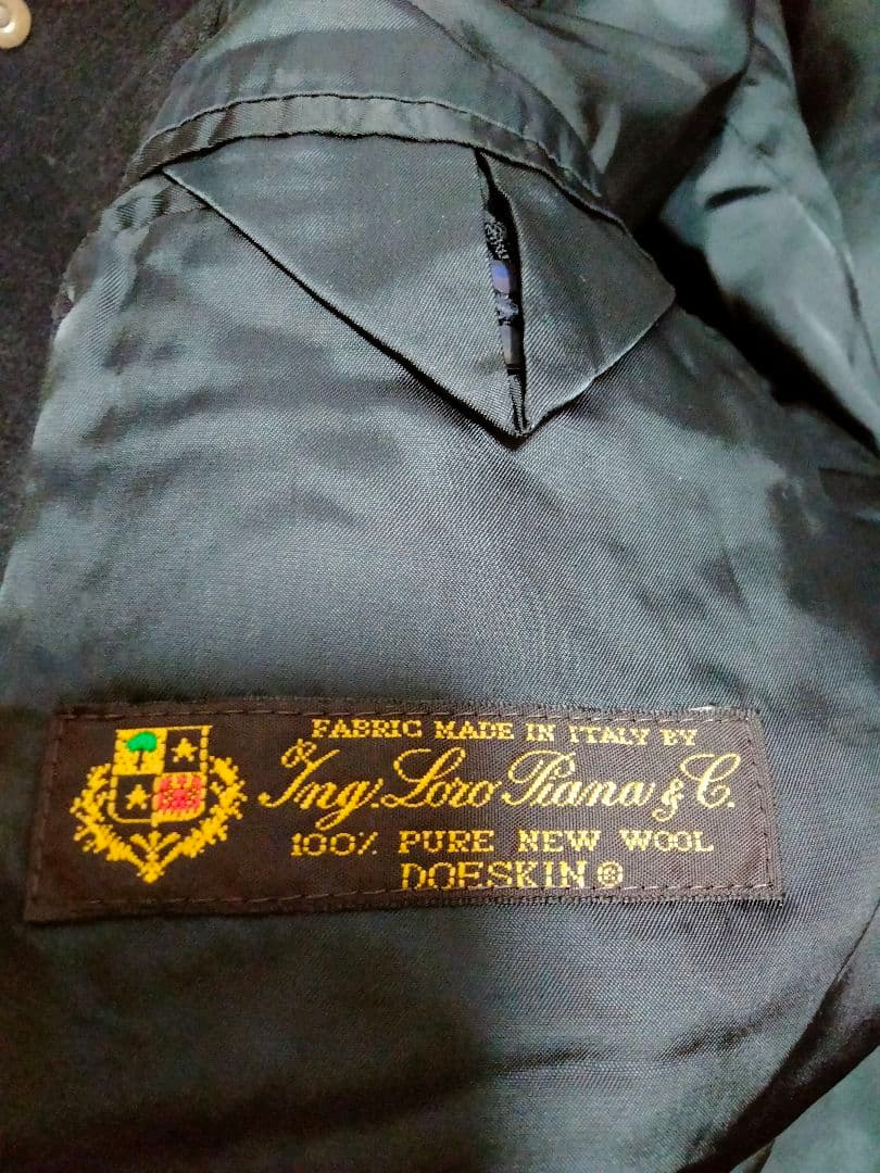 D'URBAN ロロピアーナ DOESKIN スタンドカラーコート L黒