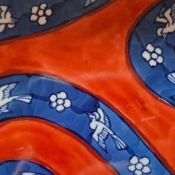 有田焼 源右衛門 八角皿 赤絵梅鳥 八角 廃盤 貴重