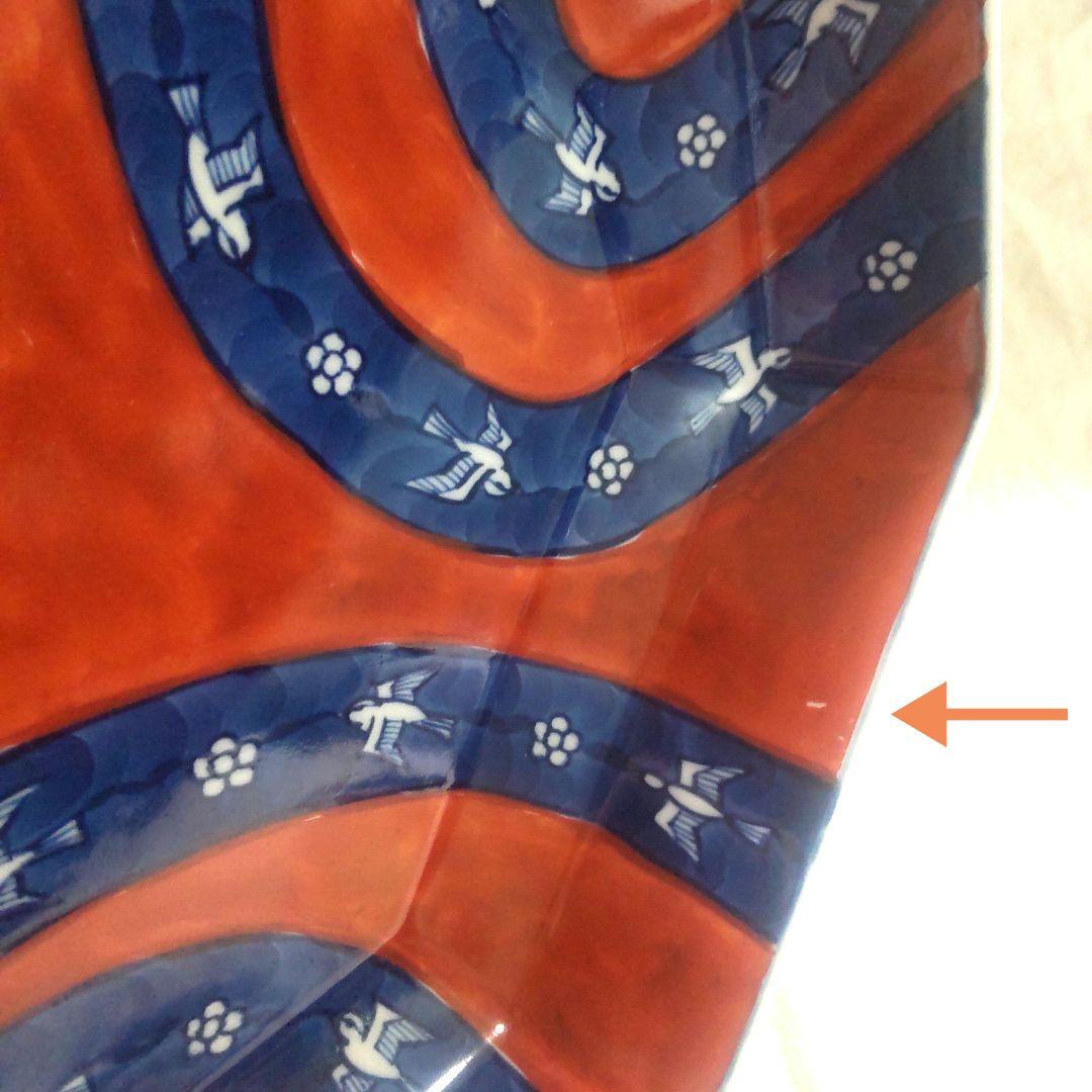 有田焼 源右衛門 八角皿 赤絵梅鳥 八角 廃盤 貴重