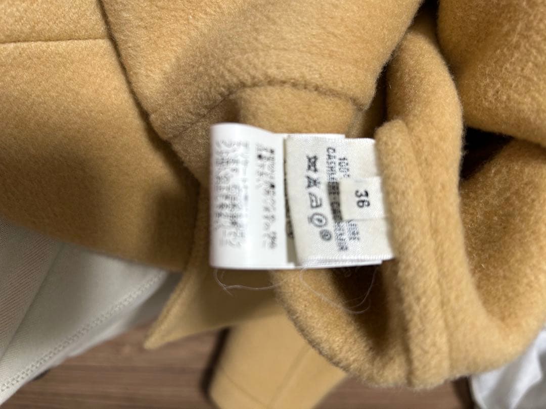 未使用級極美品　HERMES ケリー金具カシミヤダッフルコート 36キャメル