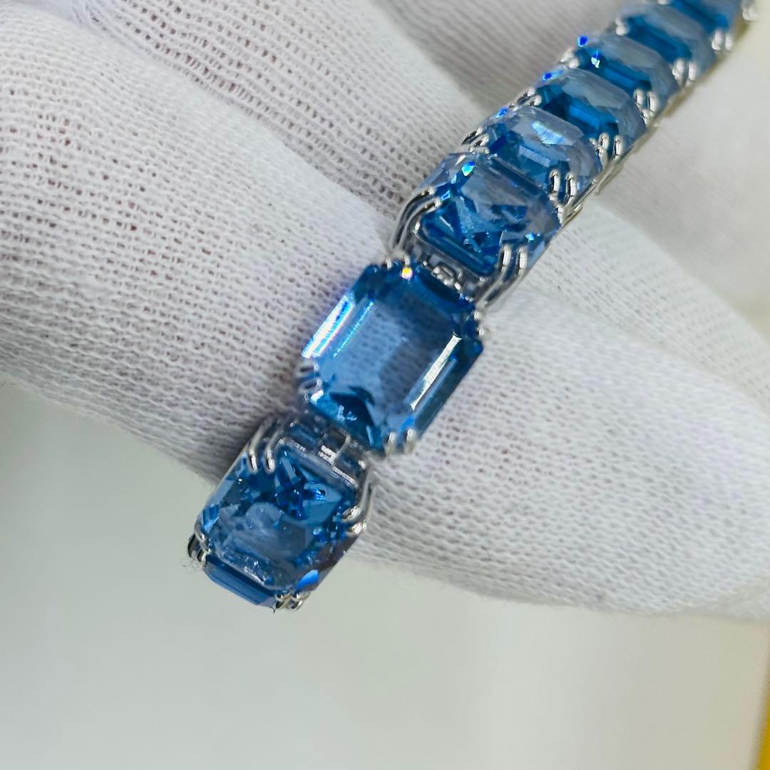 ぴ*様 スワロフスキー ミレニア ブレスレット オクタゴンカット ブルー グラデ