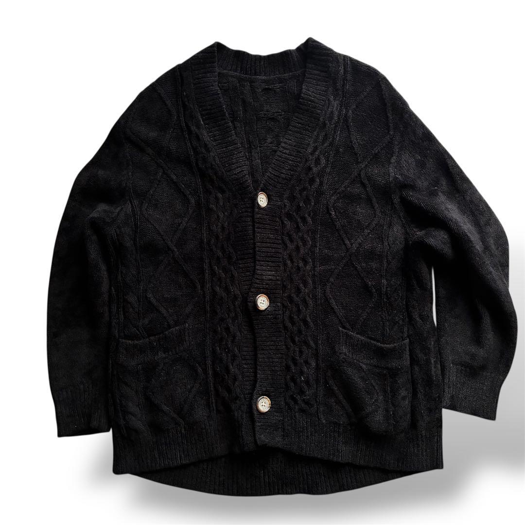 ABYTS ケーブルニットカーディガン　ブラック　サイズ2 佐藤健