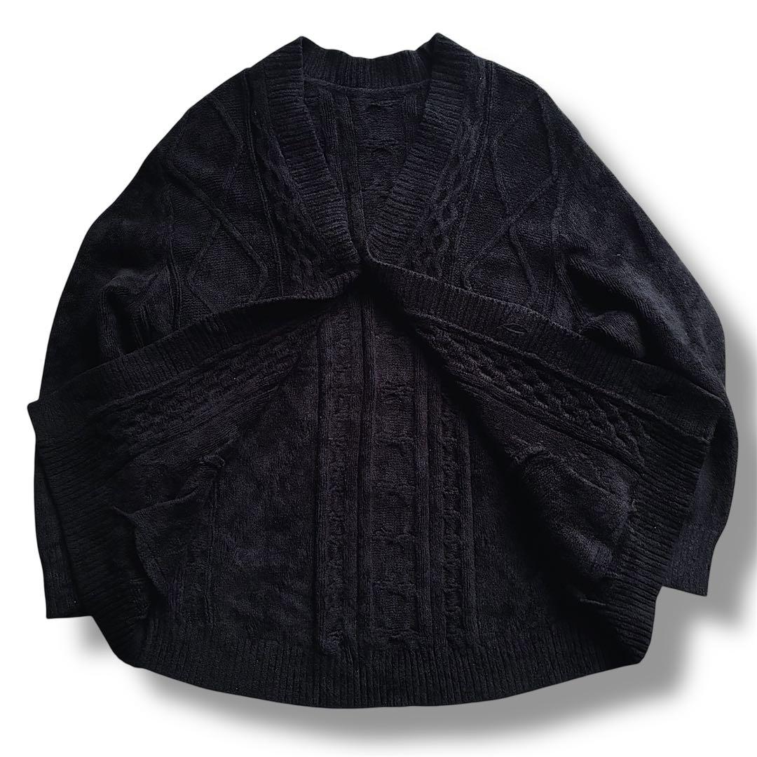 ABYTS ケーブルニットカーディガン　ブラック　サイズ2 佐藤健